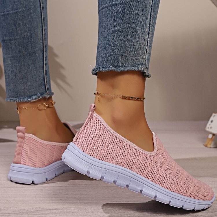 Sieviešu Slip-On kurpes ar sietve augšpusi, zemā profila, vieglas, elpojošas, gumijas zole