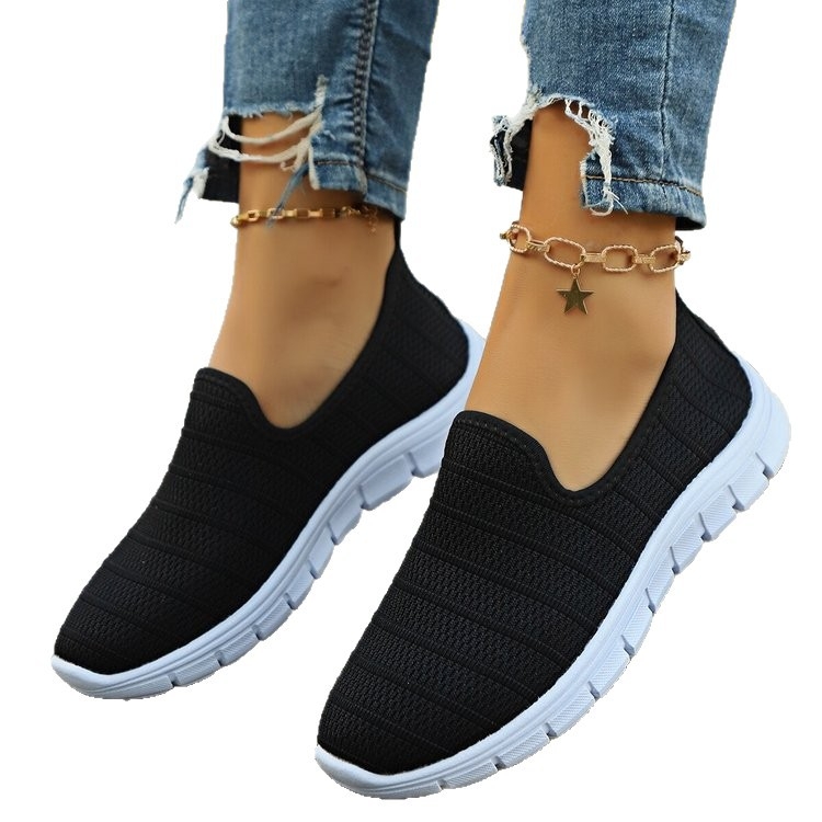 Sieviešu Slip-On kurpes ar sietve augšpusi, zemā profila, vieglas, elpojošas, gumijas zole