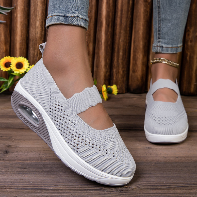 Γυναικεία αθλητικά παπούτσια, διαπνέον διχτυωτό πάνω μέρος, ελαφριά, μπροστινό δέσιμο με κορδόνια, χαμηλή κατασκευή, μαλακή σόλα, ύψος φτέρνας 3–5 εκ