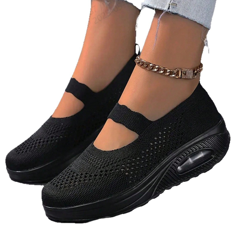 Γυναικεία αθλητικά παπούτσια, διαπνέον διχτυωτό πάνω μέρος, ελαφριά, μπροστινό δέσιμο με κορδόνια, χαμηλή κατασκευή, μαλακή σόλα, ύψος φτέρνας 3–5 εκ