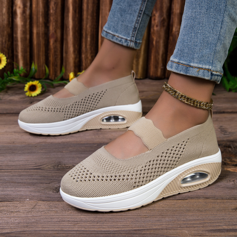 Γυναικεία αθλητικά παπούτσια, διαπνέον διχτυωτό πάνω μέρος, ελαφριά, μπροστινό δέσιμο με κορδόνια, χαμηλή κατασκευή, μαλακή σόλα, ύψος φτέρνας 3–5 εκ