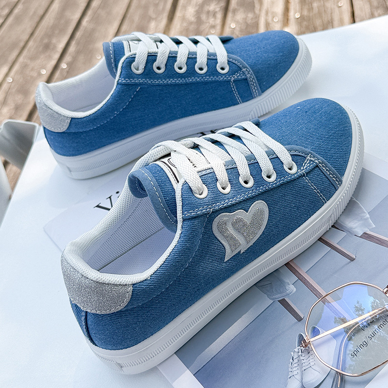 Sieviešu audekla kedas, PU augšdaļa, gumijas zole, zemais siluets, šņorēšana, tīkla iekšdaļa