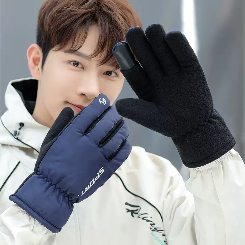 Unisex žieminės sportinės pirštinės su lietimui jautriu ekranu – poliesteris, lauke atsparios šaltam orui, tinka slidinėjimui, važiavimui dviračiu ir jojimui