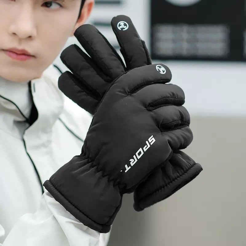 Unisex žieminės sportinės pirštinės su lietimui jautriu ekranu – poliesteris, lauke atsparios šaltam orui, tinka slidinėjimui, važiavimui dviračiu ir jojimui
