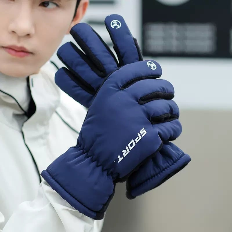 Unisex žieminės sportinės pirštinės su lietimui jautriu ekranu – poliesteris, lauke atsparios šaltam orui, tinka slidinėjimui, važiavimui dviračiu ir jojimui