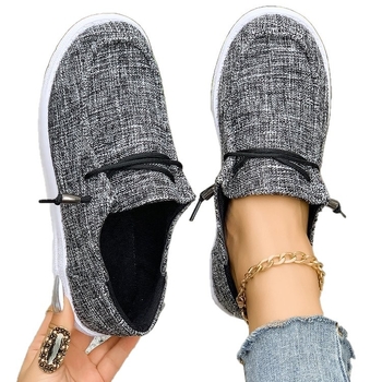 Γυναικείες καθημερινές επίπεδες παπούτσια με στρογγυλή μύτη, slip-on, χαμηλό τακούνι 1–3 cm