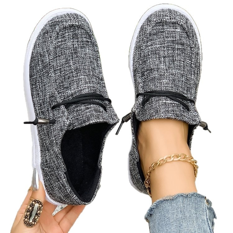 Női kényelmes lapos cipő, kerek orr, slip-on, alacsony sarok 1–3 cm