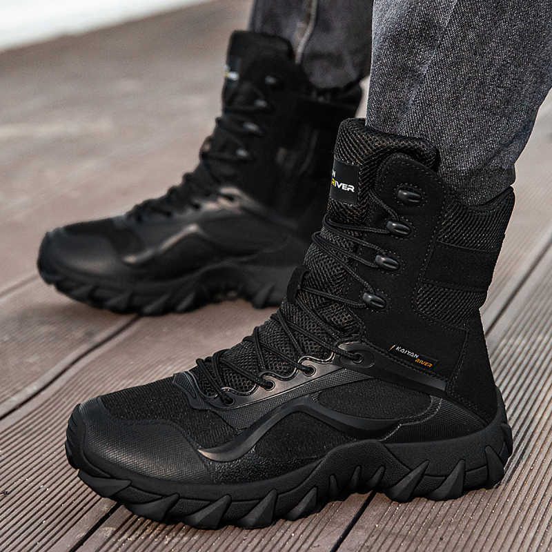 Στρατιωτικά εξωτερικά μποτάκια HJ-8802, Unisex ενήλικες, για πεζοπορία και εκπαίδευση, τακτικά παπούτσια