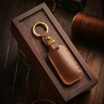 Hallmo rankų darbo raktų dangtelis iš karvės odos Volvo — retro stilius, suderinamas su XC60, S90, XC90, V90, V60, XC40