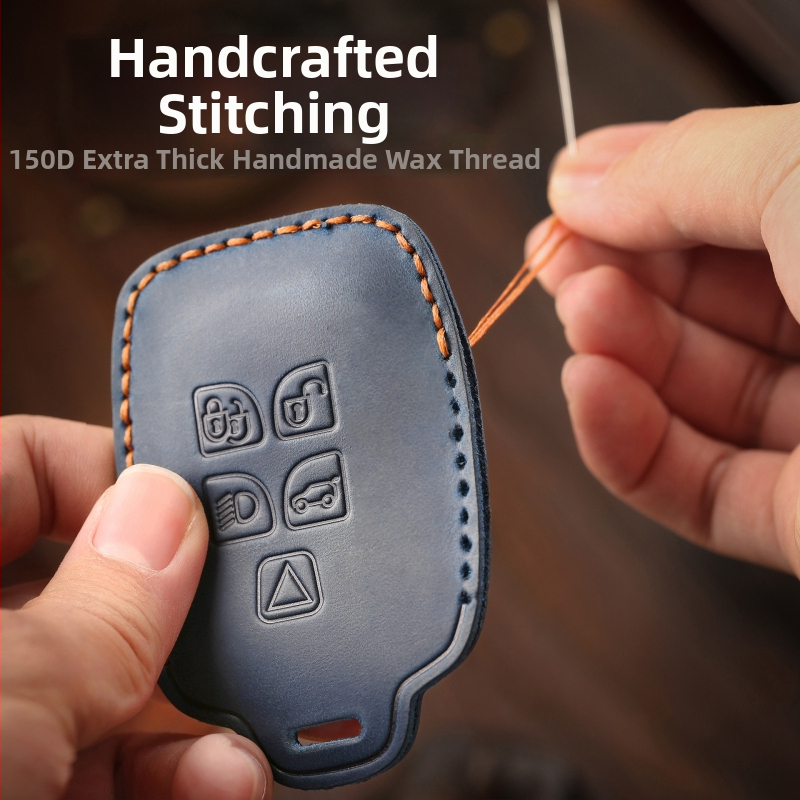 Hallmo ръчно изработен калъф за ключ от говежда кожа за Volvo — ретро стил, съвместим с XC60, S90, XC90, V90, V60, XC40