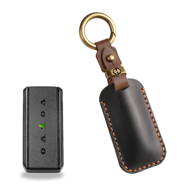 Hallmo rankų darbo raktų dangtelis iš karvės odos Volvo — retro stilius, suderinamas su XC60, S90, XC90, V90, V60, XC40