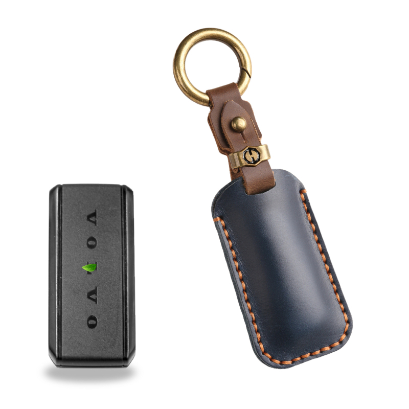 Hallmo rankų darbo raktų dangtelis iš karvės odos Volvo — retro stilius, suderinamas su XC60, S90, XC90, V90, V60, XC40