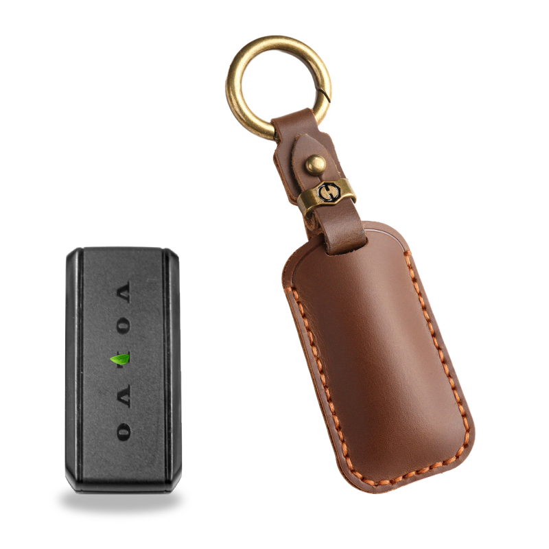 Hallmo rankų darbo raktų dangtelis iš karvės odos Volvo — retro stilius, suderinamas su XC60, S90, XC90, V90, V60, XC40