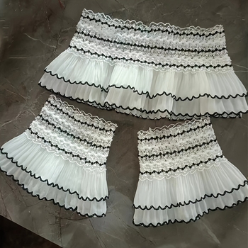 Γυναικείος αποσπώμενος δαντελένιος γιακάς και μανσέτες από πολυεστερική ίνα — ενήλικες, χειμώνας 2022, πολυεστερική επένδυση