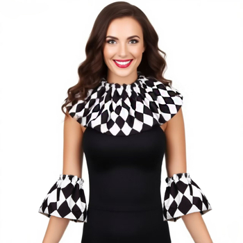 Κλόουν Διακοσμητική Γραβάτα, Καρό Μοτίβο, Πολυεστέρας Μεταξώδης Υφή, Ρυθμιζόμενη για Halloween Διακόσμηση και Κοστούμι Παράστασης