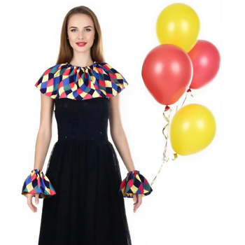 Κλόουν Διακοσμητική Γραβάτα, Καρό Μοτίβο, Πολυεστέρας Μεταξώδης Υφή, Ρυθμιζόμενη για Halloween Διακόσμηση και Κοστούμι Παράστασης