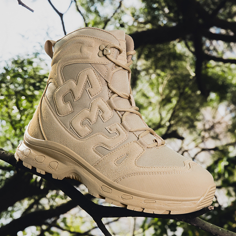 Ανδρικά Παπούτσια Ορεινής Διάβασης – Αντιολισθητικά, Ανθεκτικά, Διαπνοή, Απορρόφηση Κραδασμών για Πεζοπορία και Αναρρίχηση (Κωδ. 7-2718; Υλικό: Δέρμα βοοειδών σε σουέντ + Oxford ύφασμα)