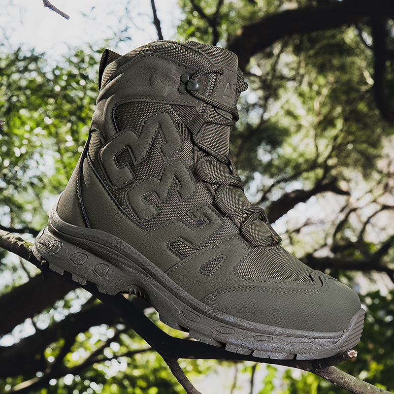 Ανδρικά Παπούτσια Ορεινής Διάβασης – Αντιολισθητικά, Ανθεκτικά, Διαπνοή, Απορρόφηση Κραδασμών για Πεζοπορία και Αναρρίχηση (Κωδ. 7-2718; Υλικό: Δέρμα βοοειδών σε σουέντ + Oxford ύφασμα)