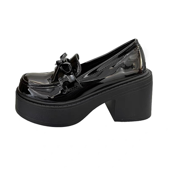 Παπούτσια Mary Jane με PU επάνω μέρος, στρογγυλή μύτη, χοντρή φτέρνα 6–8 εκ., slip-on