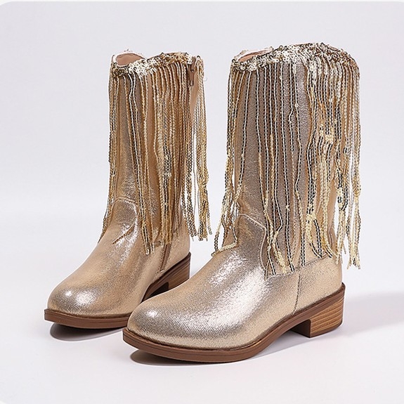 Παιδικά μποτάκια Martin, με ψηλό ύψος, πλαϊνό φερμουάρ, χοντρό τακούνι, συνθετικό δέρμα