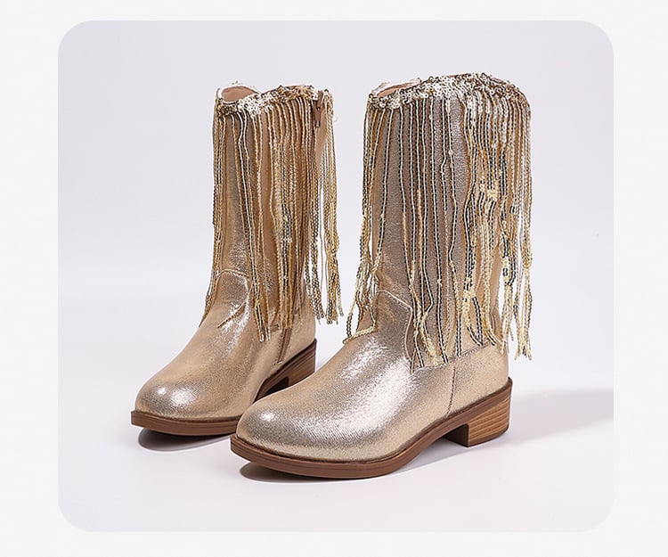 Παιδικά μποτάκια Martin, με ψηλό ύψος, πλαϊνό φερμουάρ, χοντρό τακούνι, συνθετικό δέρμα