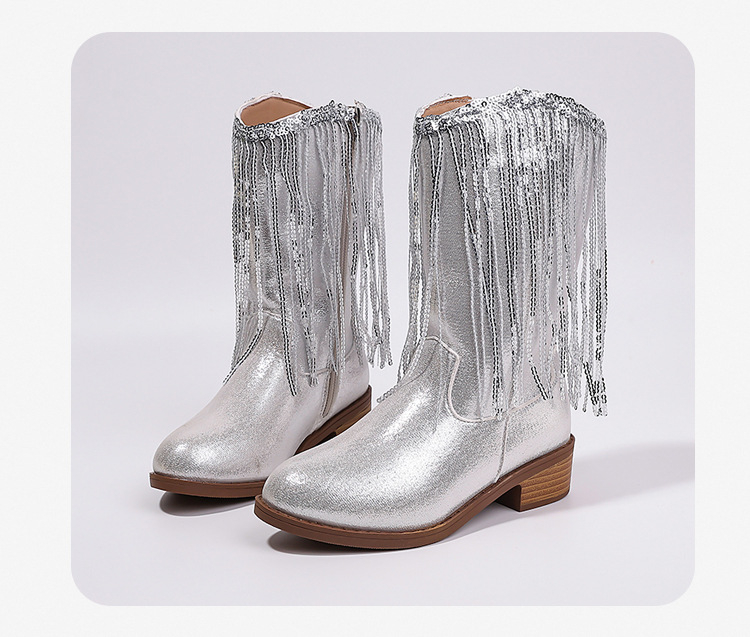 Παιδικά μποτάκια Martin, με ψηλό ύψος, πλαϊνό φερμουάρ, χοντρό τακούνι, συνθετικό δέρμα