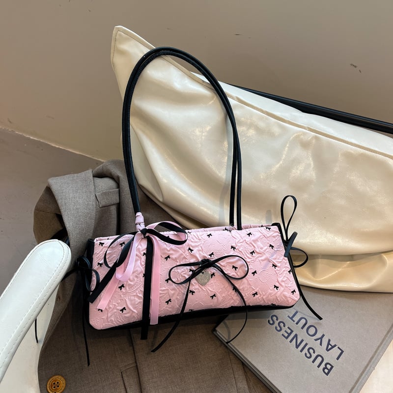 Új masnis válltáska, művészi, mindennapi bucket bag nőknek