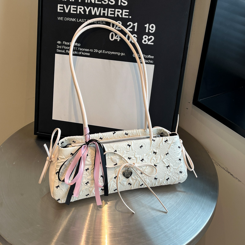 Új masnis válltáska, művészi, mindennapi bucket bag nőknek