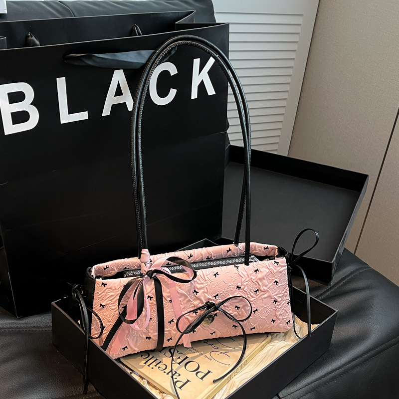 Új masnis válltáska, művészi, mindennapi bucket bag nőknek