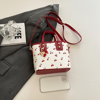 Geantă de mână în formă de lună cu model cireș, EVA material, stil unisex, pentru ținute zilnice, Primăvara 2025
