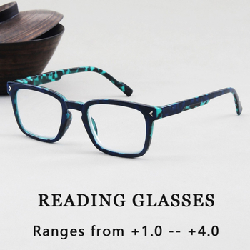 Γυαλιά ανάγνωσης με φακούς PC, προστασία από μπλε φως, πλήρους πλαισίου, τετράγωνα πλαίσια