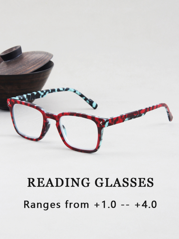 Очила за четене с PC лещи, защита срещу синя светлина, пълна рамка, квадратни рамки