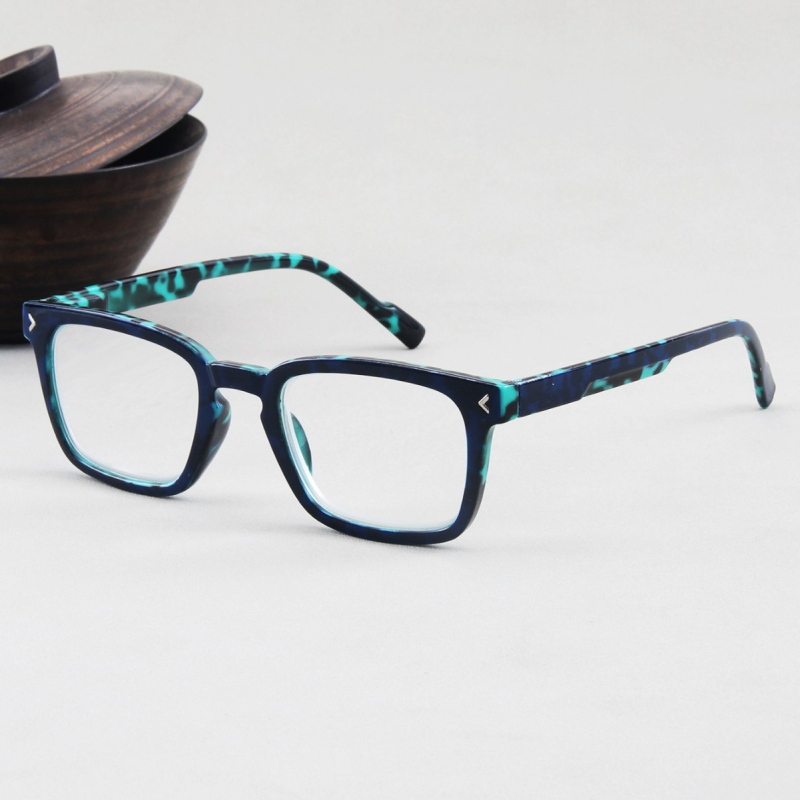 Очила за четене с PC лещи, защита срещу синя светлина, пълна рамка, квадратни рамки
