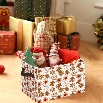 Δερμάτινο καλάθι αποθήκευσης με χειρολαβή, Μοντέλο X3621, Χριστουγεννιάτικη έκδοση, Στυλ Instagram, Αριθμός αντικειμένου jd601099667384463