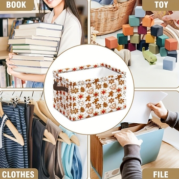 Δερμάτινο καλάθι αποθήκευσης με χειρολαβή, Μοντέλο X3621, Χριστουγεννιάτικη έκδοση, Στυλ Instagram, Αριθμός αντικειμένου jd601099667384463