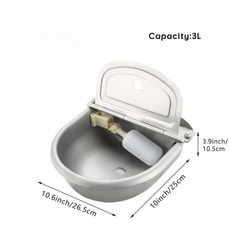 Автоматична чаша за вода от неръждаема стомана за говеда и коне с плаваща топка (304 неръждаема стомана)