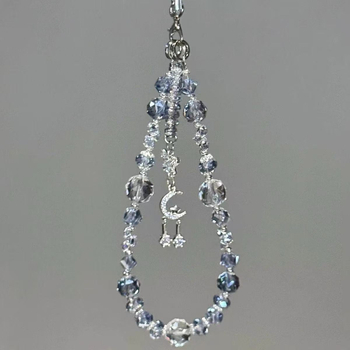 Telefonska ogrlica s perlicama - ručna izrada, materijal plastika/resin, privjesak ključa, motivi zvijezda/sunce/mjesec/oblaci/univerzum, ljeto 2025