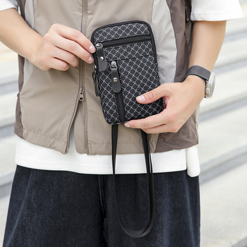 Мъжка презрамкова чанта LC350, стил Business Elite, Oxford плат, геометричен модел, полиестерна подплата