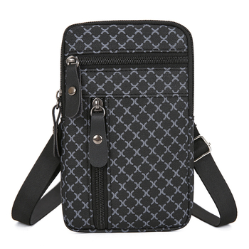 Мъжка презрамкова чанта LC350, стил Business Elite, Oxford плат, геометричен модел, полиестерна подплата