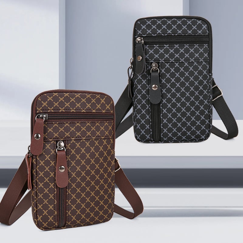 Férfi crossbody táska LC350, Business Elite stílus, Oxford anyag, geometriai minta, poliészter bélés