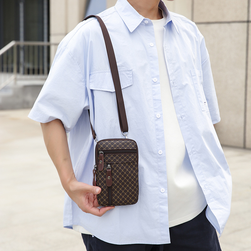 Férfi crossbody táska LC350, Business Elite stílus, Oxford anyag, geometriai minta, poliészter bélés