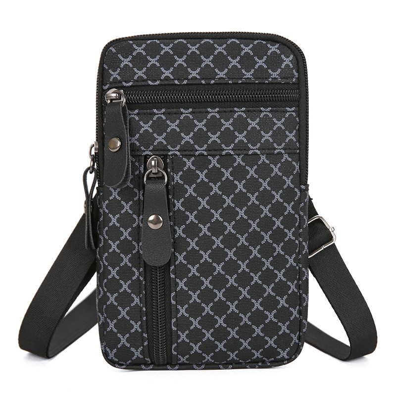 Férfi crossbody táska LC350, Business Elite stílus, Oxford anyag, geometriai minta, poliészter bélés