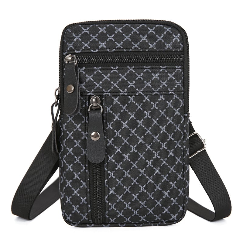 Férfi crossbody táska LC350, Business Elite stílus, Oxford anyag, geometriai minta, poliészter bélés