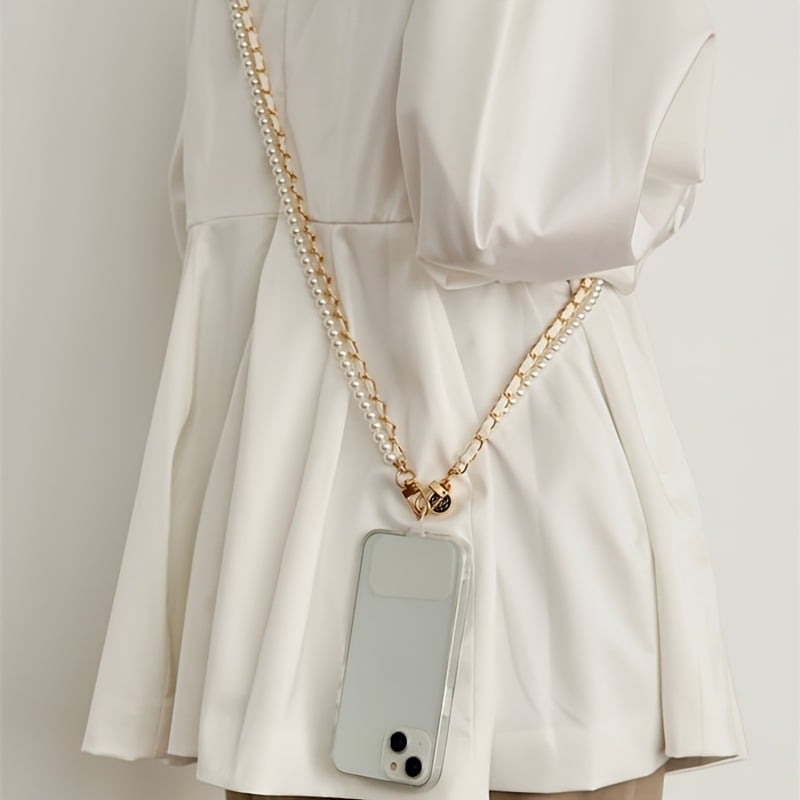 Τσάντα κινητού με μαργαριριένο δέρμα, crossbody | Κωδικός jd601099652421592; Προέλευση Κίνα; Λανσάρισμα: Χειμώνας 2025; Εξαγωγικό αποκλειστικό