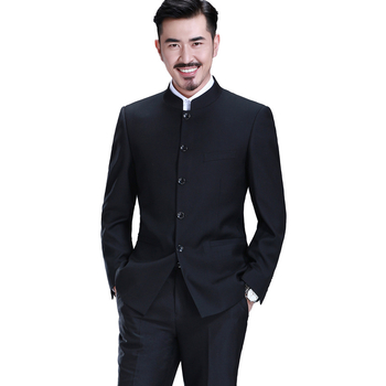 Zhongshan стил мъжки костюм – копчета декорация, полиестер, четири сезона, есен 2025, премиум изработка