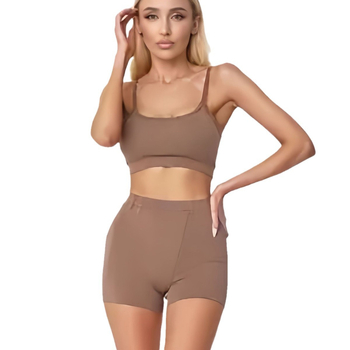 Σετ πιτζάμας δύο τεμαχίων: κορυφή χωρίς μανίκια με τιράντες и σορτς υψηλής μέσης, πολυεστέρας, 90–95% περιεκτικότητα σε πολυεστέρα, λεπτό ύφασμα, λαιμός τύπου U