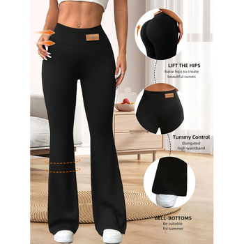 Κολάν με φαρδιά γραμμή, ελαστική μέση, μεσαίο ύψος μέσης, μήκος μέχρι τον αστράγαλο, χαλαρή εφαρμογή