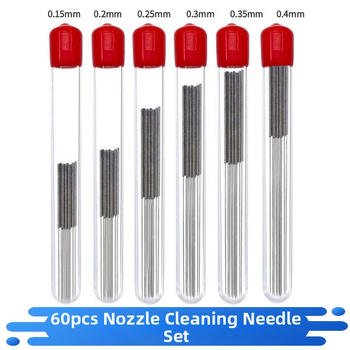 Комплект от 60 игли за почистване на дюза за 3D принтер, неръждаема стомана
