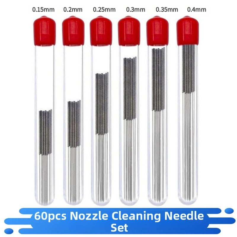Комплект от 60 игли за почистване на дюза за 3D принтер, неръждаема стомана