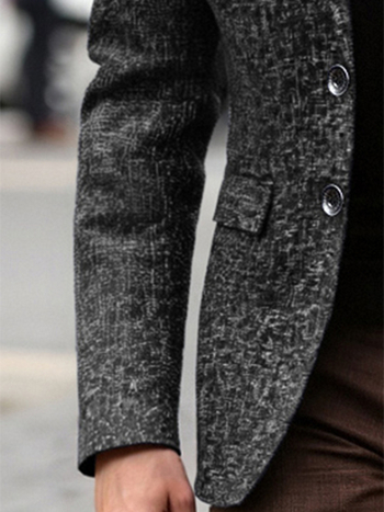 Мъжко сако за ежедневието, Slim Fit, Лапел, едноредово копче, Полиестерно влакно (91.5% полиестер, 8.5% вискоза) с подплата от полиестер, Пролетно-есенен сезон